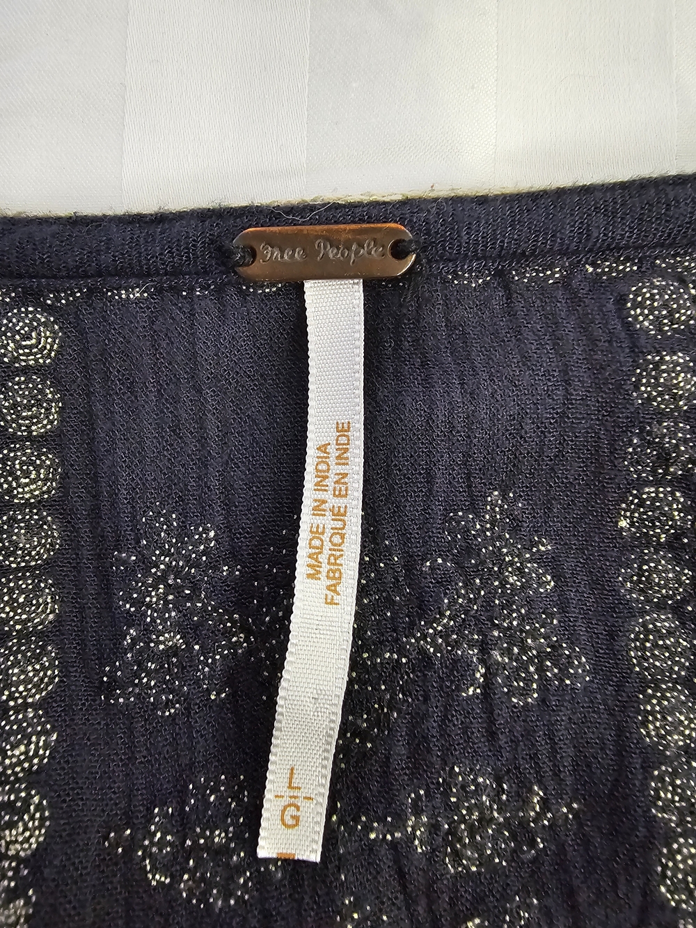 Free People Navy Embroidered Wrap Midi Dress - Picture 6 of 11